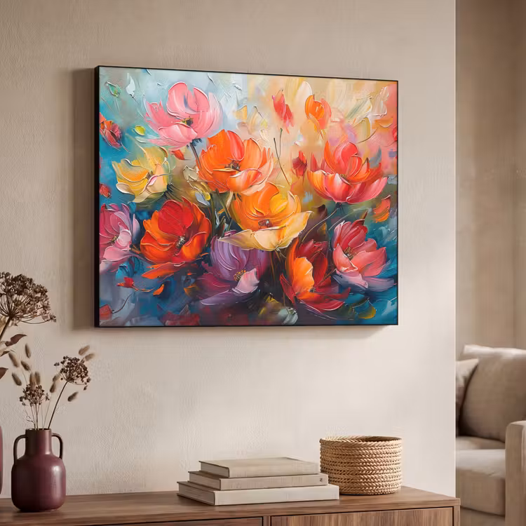 Art Frame - Bloemen - Kleurrijk - Verf - Abstract - Kunst — 4