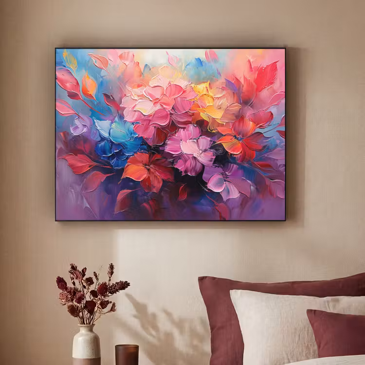 Art Frame - Bloemen - Verf - Abstract - Kleurrijk — 2