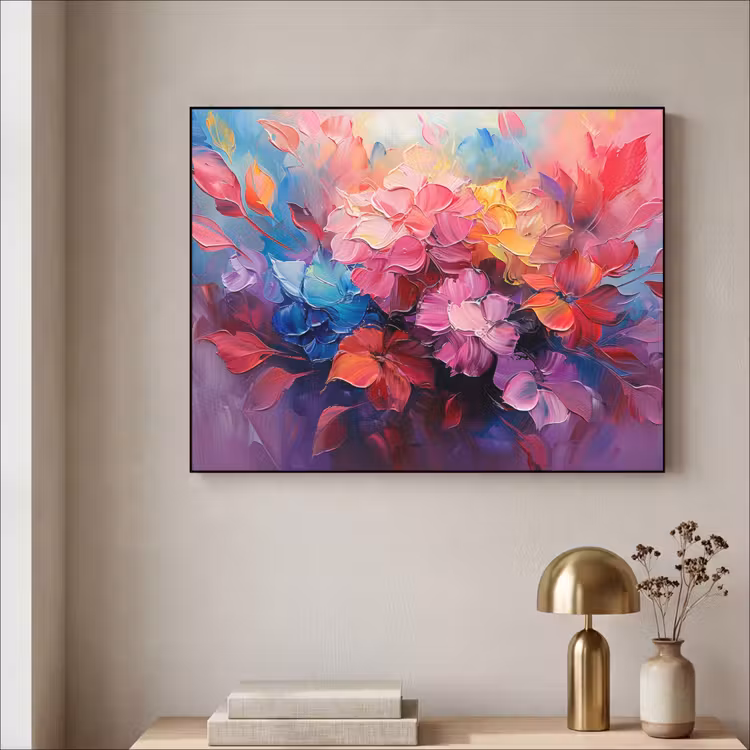 Art Frame - Bloemen - Verf - Abstract - Kleurrijk — 3