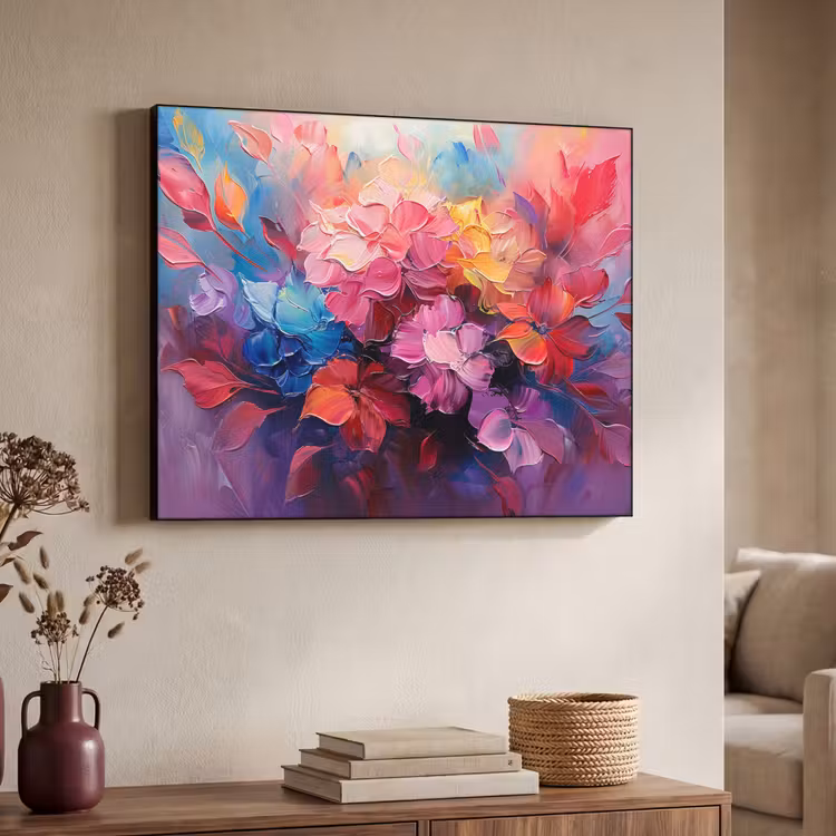 Art Frame - Bloemen - Verf - Abstract - Kleurrijk — 4