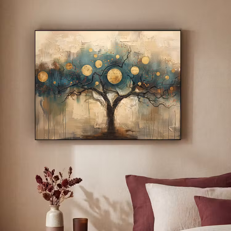 Art Frame - Boom - Abstract - Bruin - Goud - Industrieel — 2