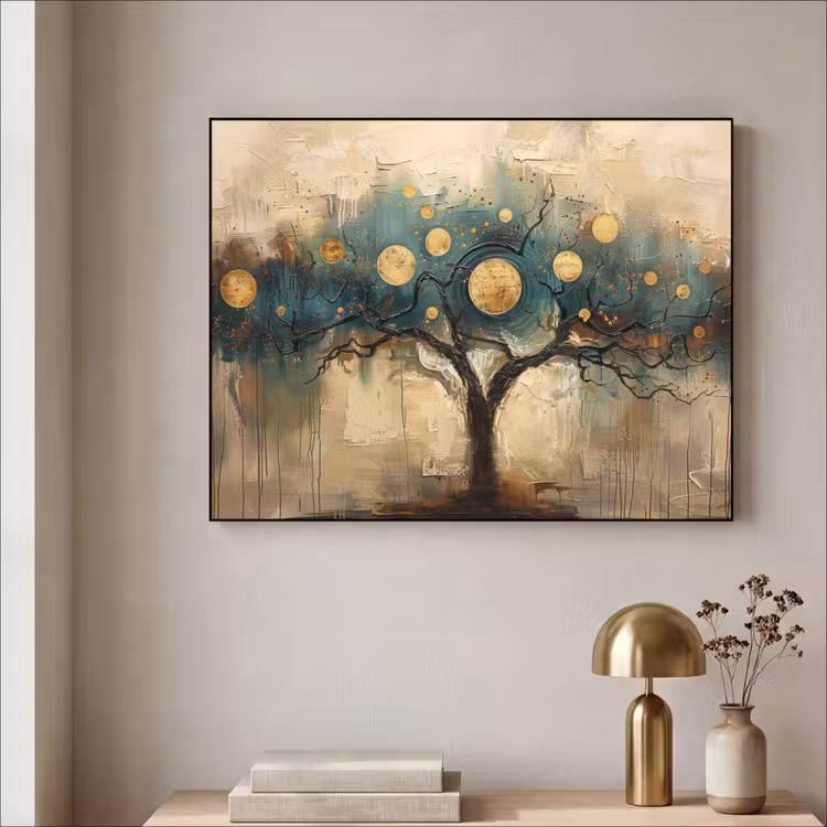 Art Frame - Boom - Abstract - Bruin - Goud - Industrieel — 3
