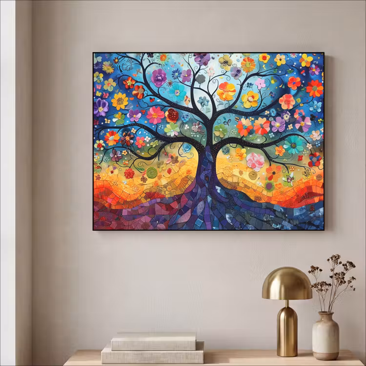 Art Frame - Boom - Kleurrijk - Bloemen - Kunst - Abstract — 3