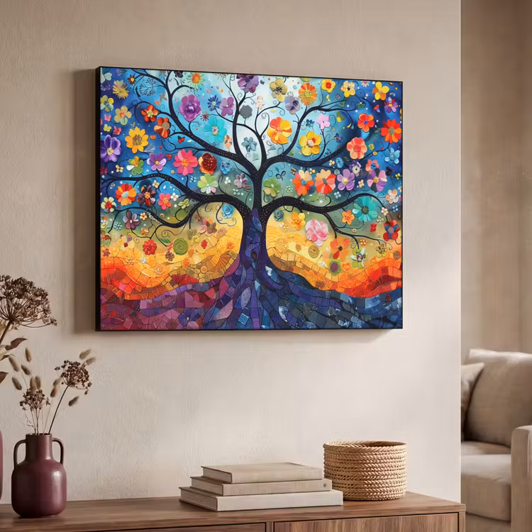 Art Frame - Boom - Kleurrijk - Bloemen - Kunst - Abstract — 4