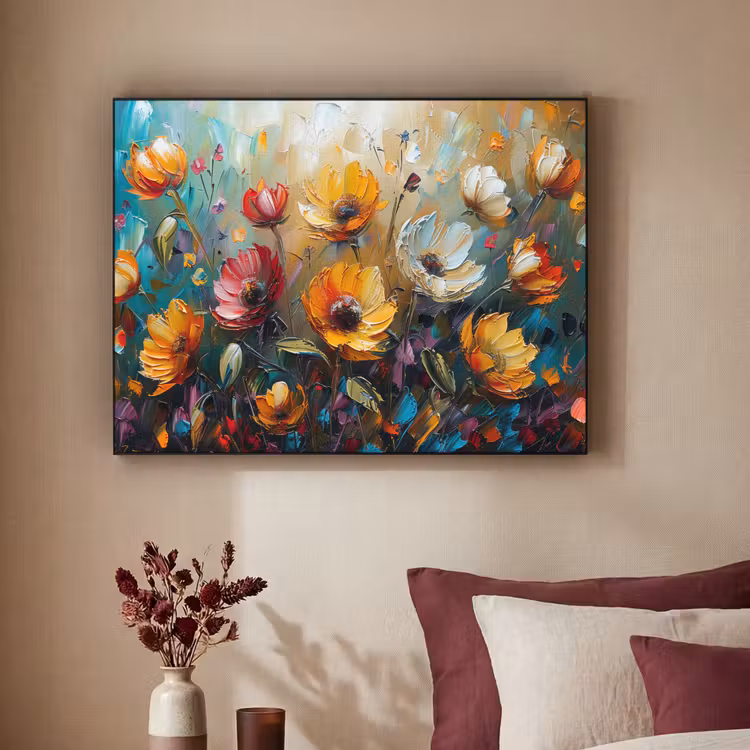 Art Frame - Bloemen - Verf - Kunst - Modern — 2