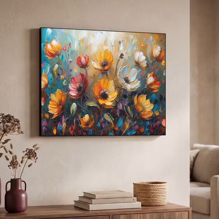 Art Frame - Bloemen - Verf - Kunst - Modern — 4