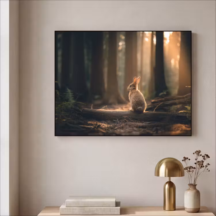 Art Frame - Konijn - Bos - Zonnestralen — 3