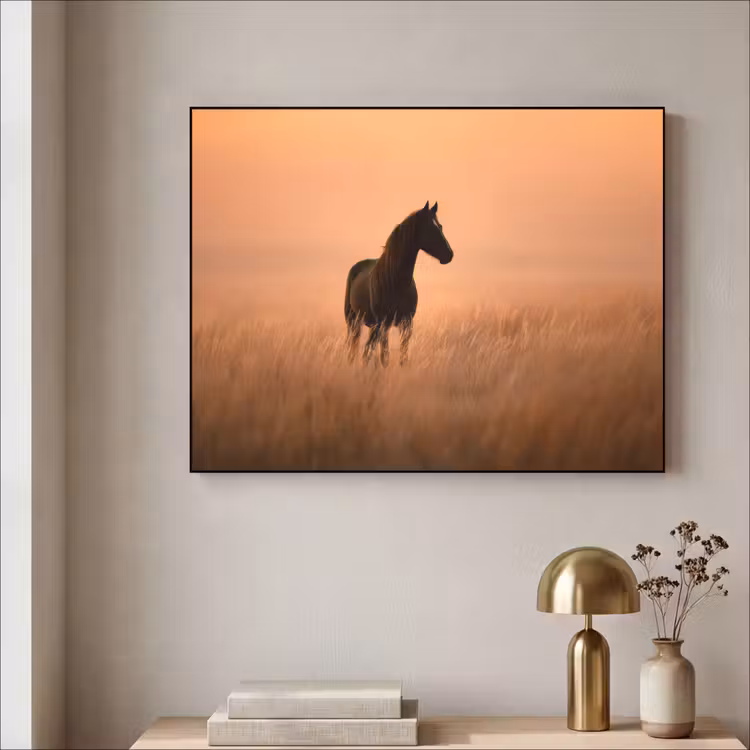 Art Frame - Paard - Grasveld - Zonsondergang — 3