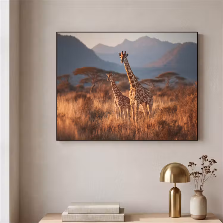 Art Frame - Giraffen - Hoog gras - Acaciabomen — 3