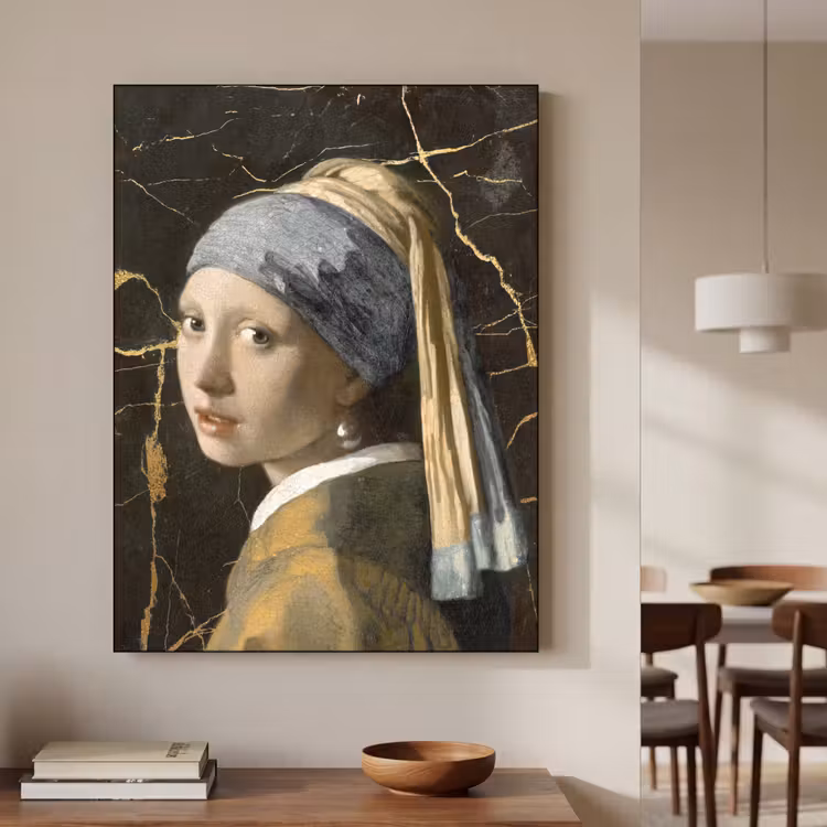 Art Frame - Meisje met de parel - Johannes Vermeer - Goud — 3