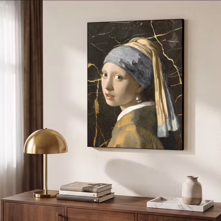 Art Frame - Meisje met de parel - Johannes Vermeer - Goud — 4