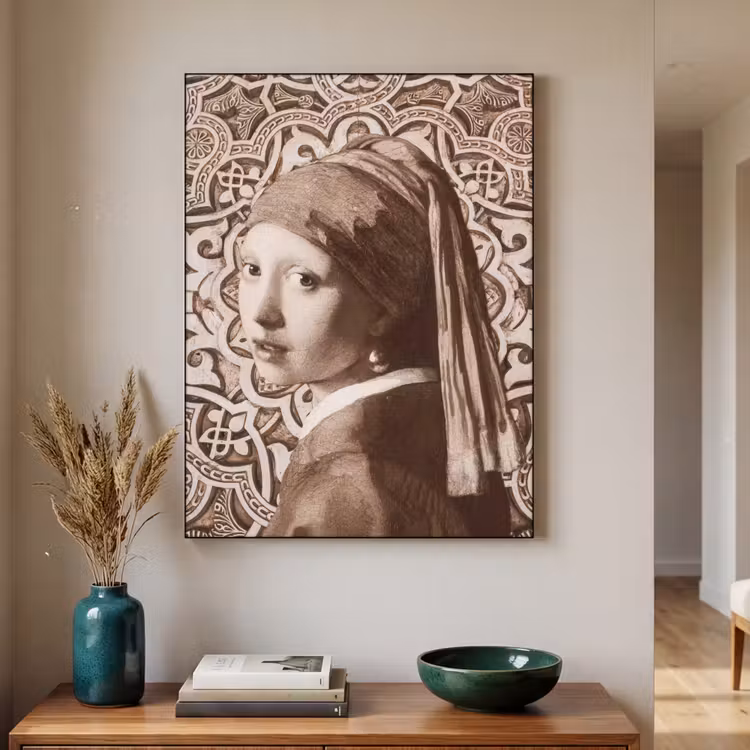 Art Frame - Meisje met de parel - Johannes Vermeer - Sepia — 2