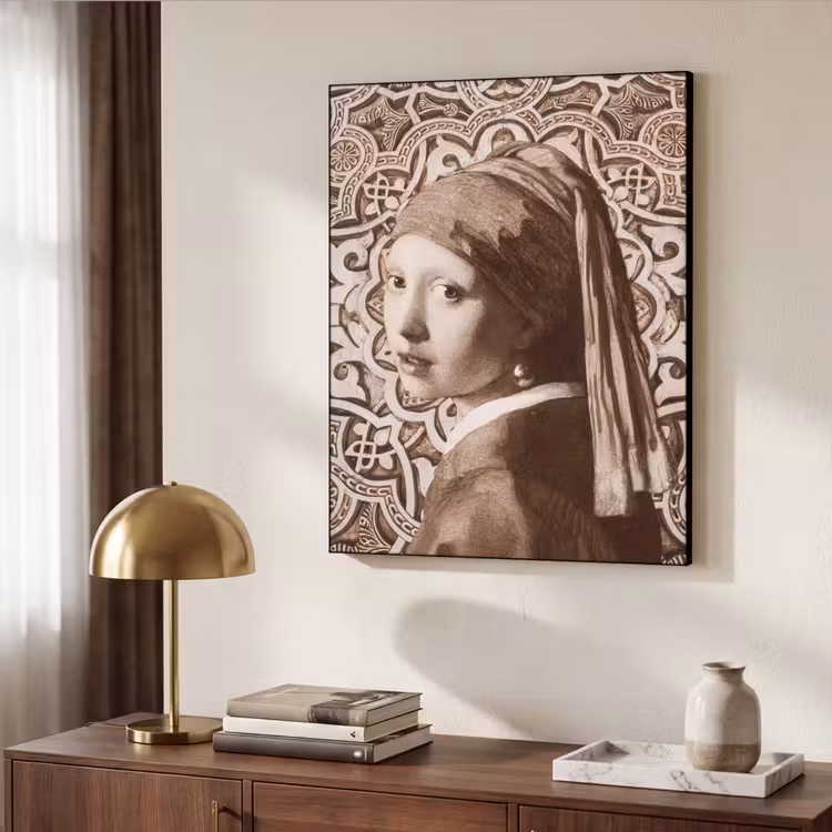 Art Frame - Meisje met de parel - Johannes Vermeer - Sepia — 4