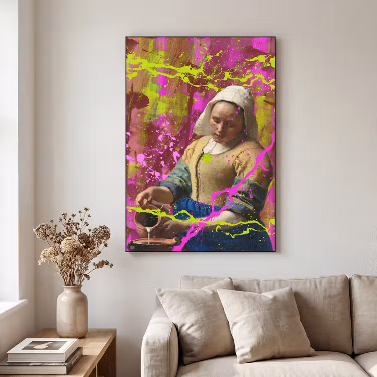 Art Frame - Melkmeisje - Johannes Vermeer - Neon — 2