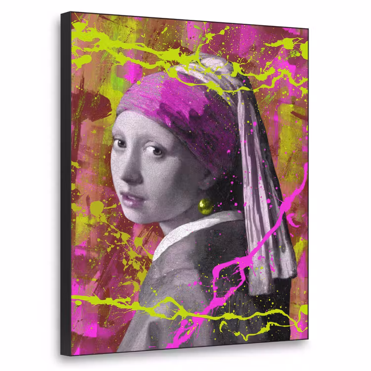 Art Frame - Meisje met de parel - Johannes Vermeer - Neon — 1