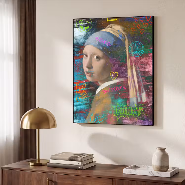 Art Frame - Meisje met de parel - Johannes Vermeer - Neon — 4