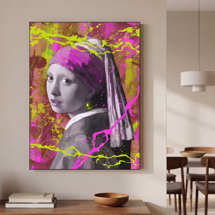Art Frame - Meisje met de parel - Johannes Vermeer - Neon — 3