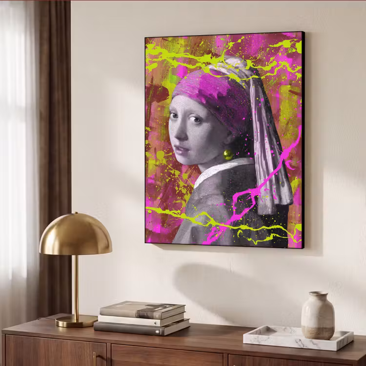 Art Frame - Meisje met de parel - Johannes Vermeer - Neon — 4