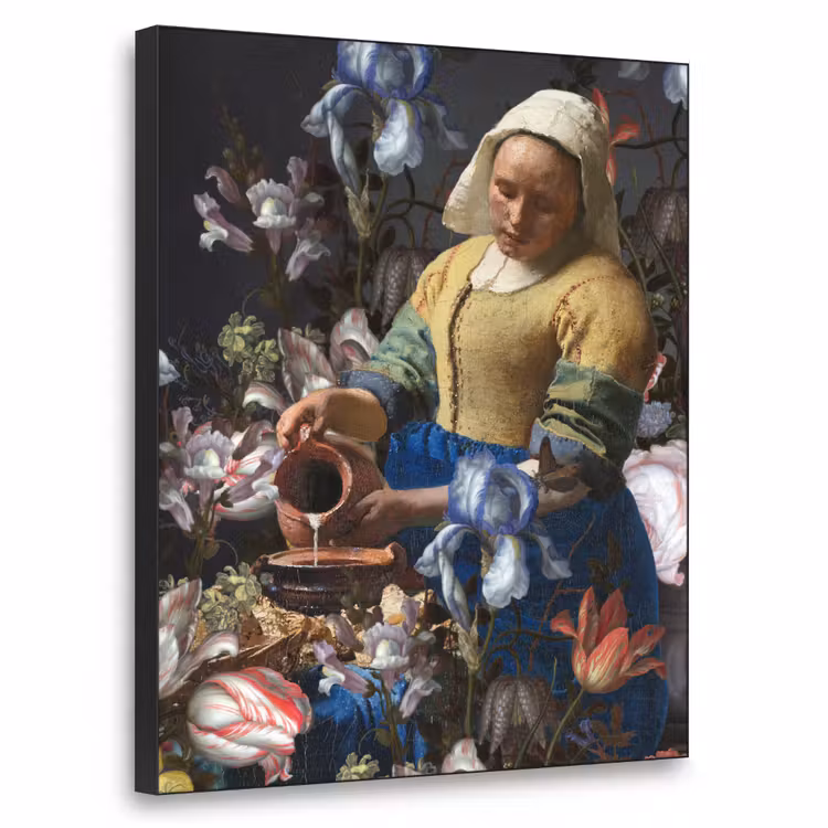 Art Frame - Melkmeisje - Johannes Vermeer - Bloemen — 1