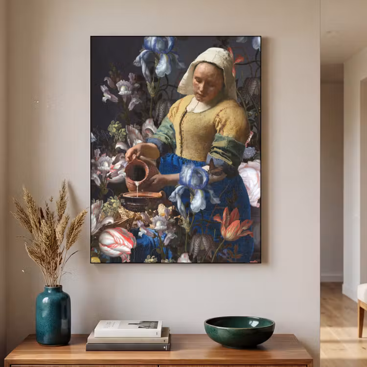 Art Frame - Melkmeisje - Johannes Vermeer - Bloemen — 2