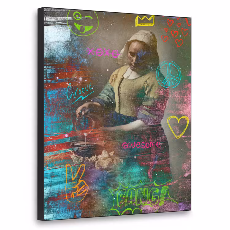 Art Frame - Melkmeisje - Johannes Vermeer - Graffiti — 1