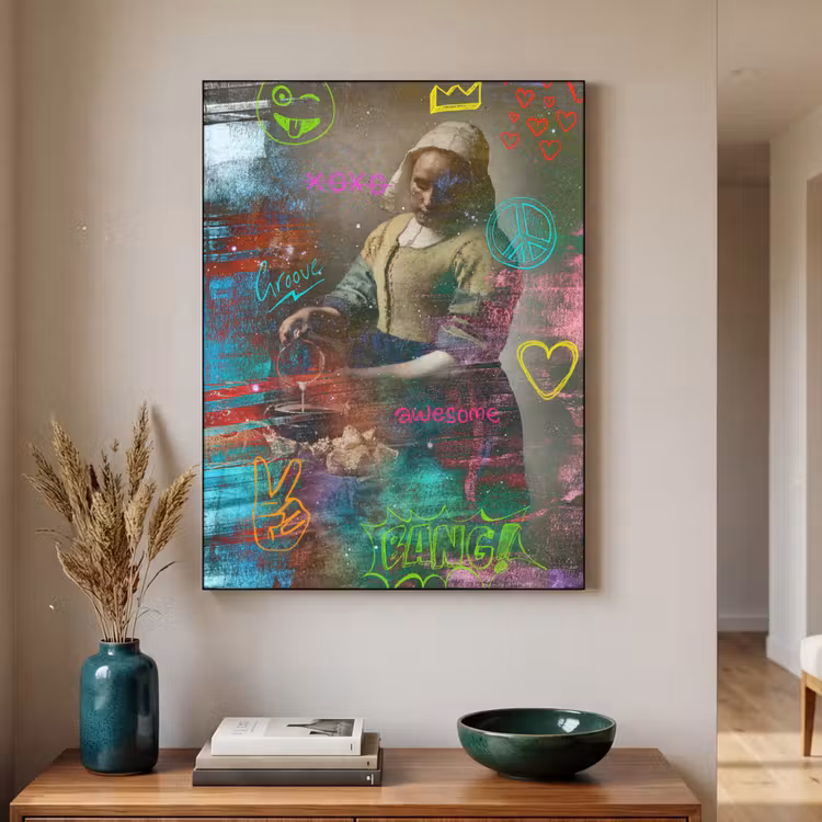 Art Frame - Melkmeisje - Johannes Vermeer - Graffiti — 2