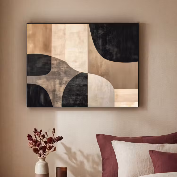 Art Frame - Abstract - Vlakken - Zwart - Rond — 2