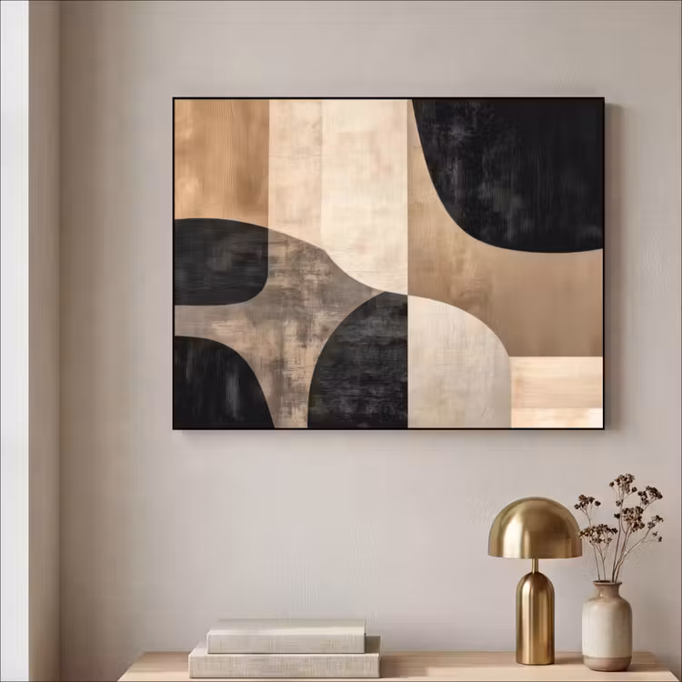 Art Frame - Abstract - Vlakken - Zwart - Rond — 3