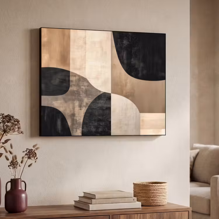 Art Frame - Abstract - Vlakken - Zwart - Rond — 4