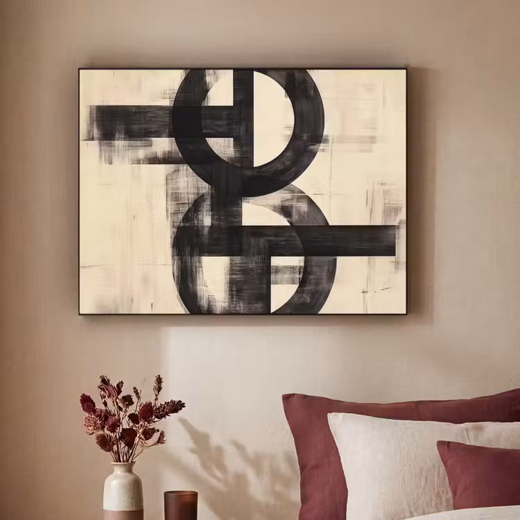 Art Frame - Cirkels - Balken - Zwart - Abstract — 2