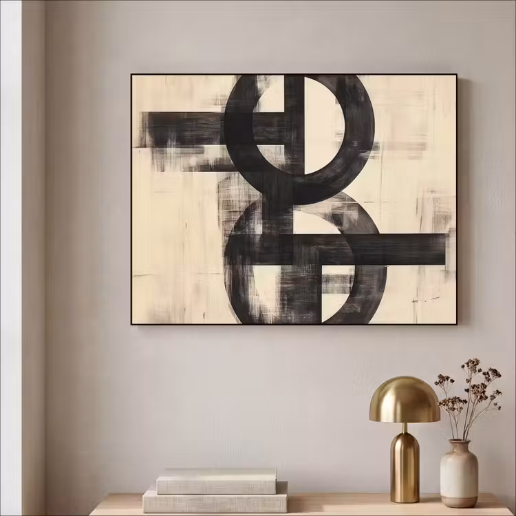 Art Frame - Cirkels - Balken - Zwart - Abstract — 3