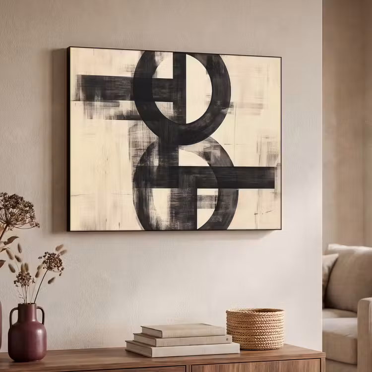 Art Frame - Cirkels - Balken - Zwart - Abstract — 4