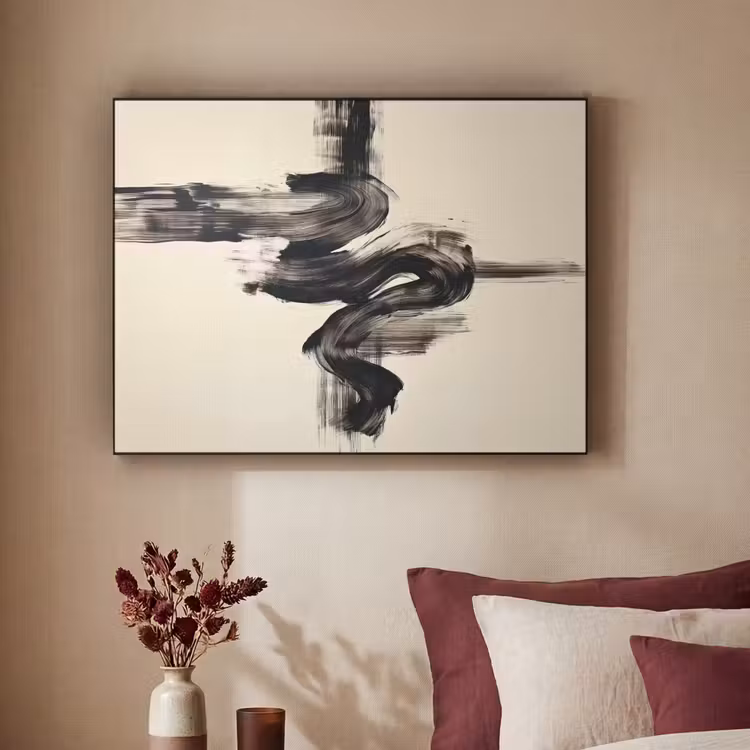 Art Frame - Golven - Penseelstreken - Beige - Minimalistisch — 2