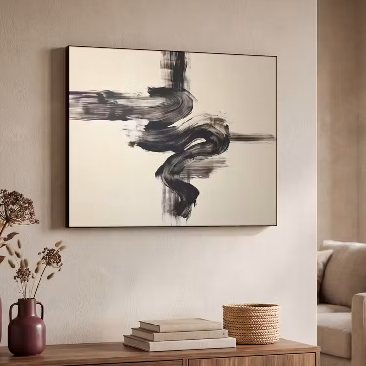 Art Frame - Golven - Penseelstreken - Beige - Minimalistisch — 4