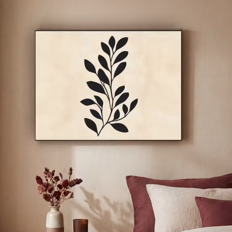 Art Frame - Minimalistisch - Tak - Bladeren - Zwart — 2