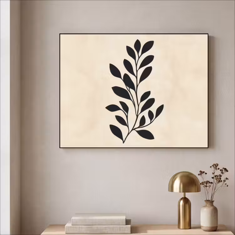 Art Frame - Minimalistisch - Tak - Bladeren - Zwart — 3