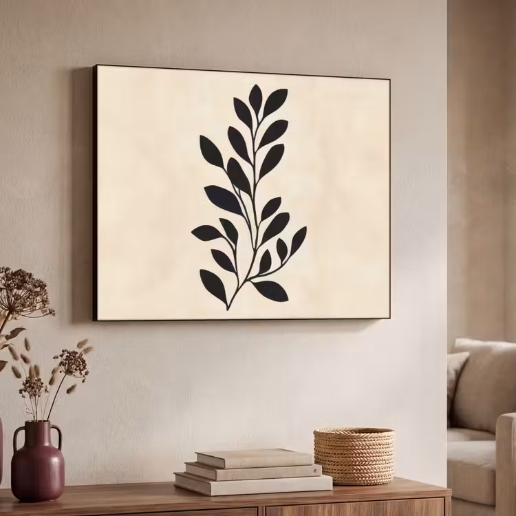 Art Frame - Minimalistisch - Tak - Bladeren - Zwart — 4