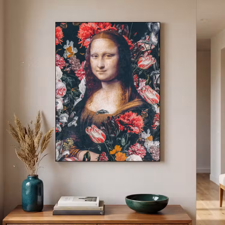 Art Frame - Mona Lisa - Leonardo da Vinci - Bloemen - Roze — 2