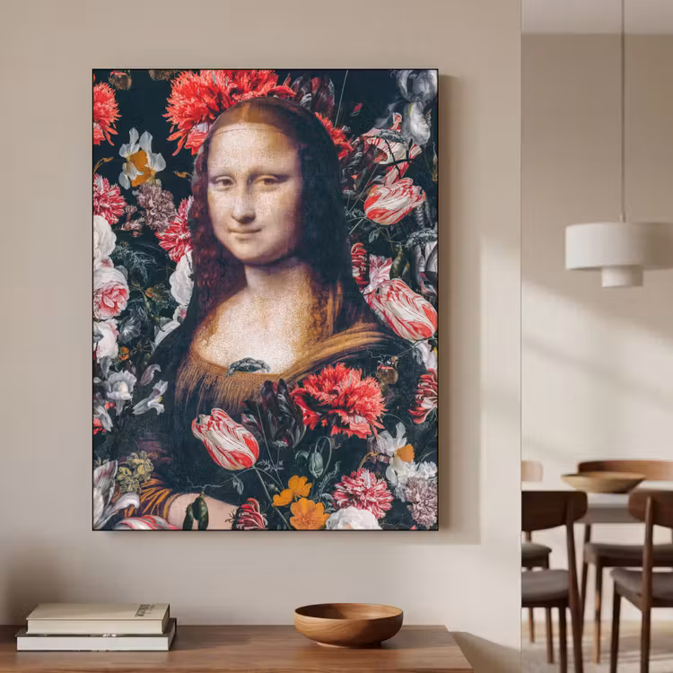 Art Frame - Mona Lisa - Leonardo da Vinci - Bloemen - Roze — 3