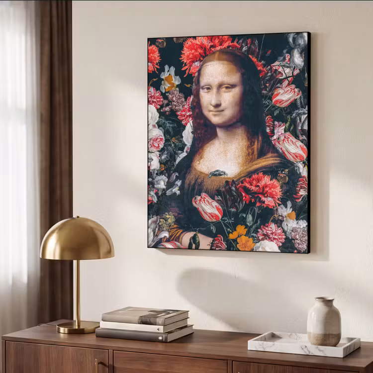 Art Frame - Mona Lisa - Leonardo da Vinci - Bloemen - Roze — 4