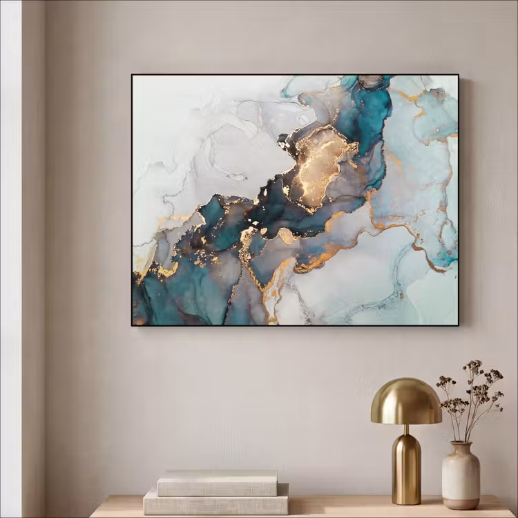 Art Frame - Blauw - Marmer - Goud — 3