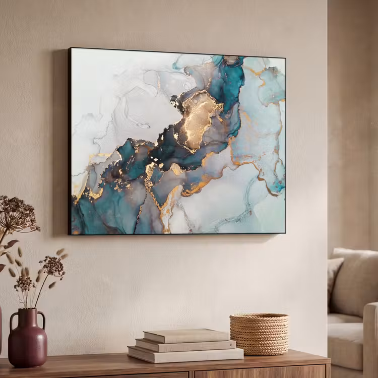 Art Frame - Blauw - Marmer - Goud — 4