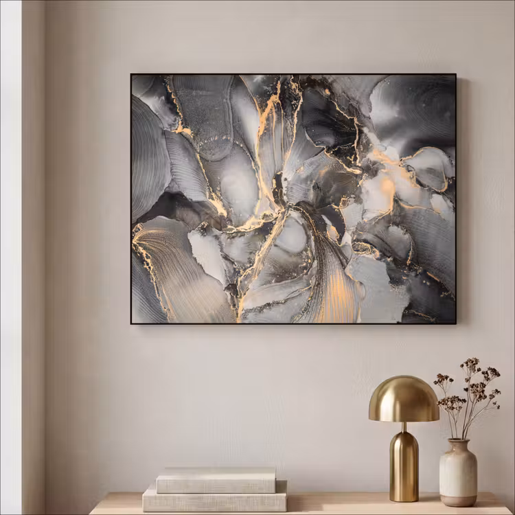 Art Frame - Grijs - Luxe  - Goud - Marmer — 3