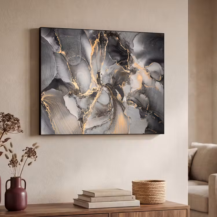 Art Frame - Grijs - Luxe  - Goud - Marmer — 4