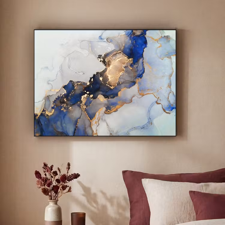 Art Frame - Marmer - Blauw - Goud — 2