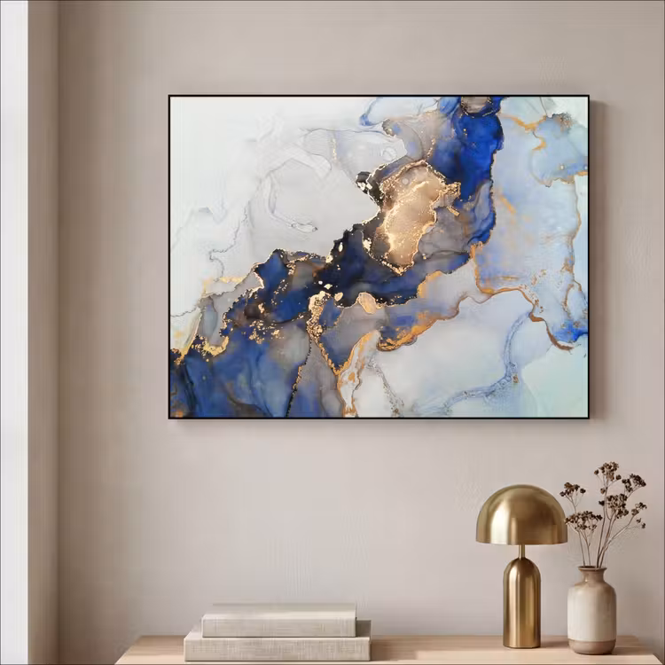Art Frame - Marmer - Blauw - Goud — 3