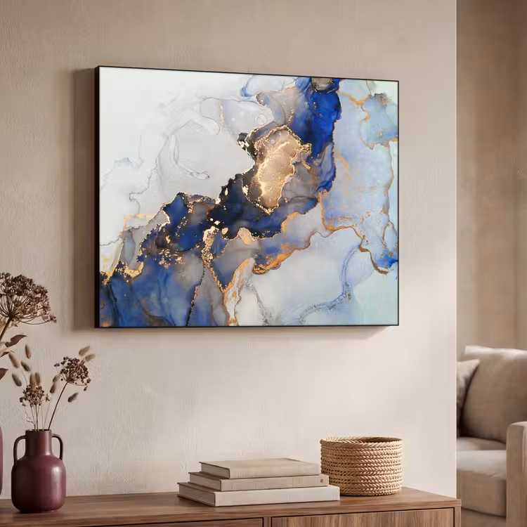 Art Frame - Marmer - Blauw - Goud — 4