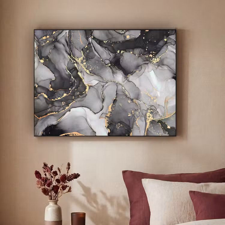 Art Frame - Marmer - Zwart - Goud - Grijs — 2