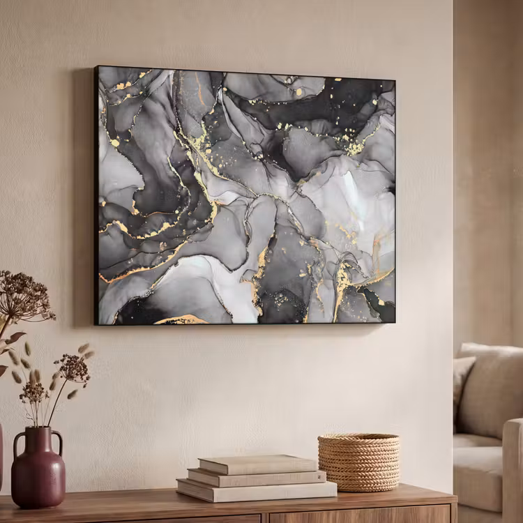 Art Frame - Marmer - Zwart - Goud - Grijs — 4