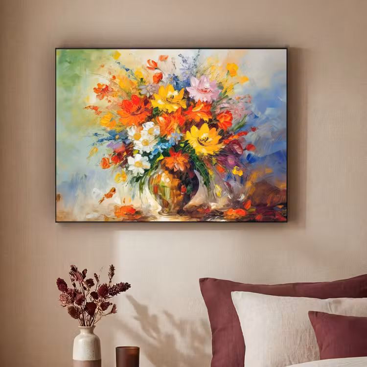Art Frame - Bloemen - Kleurrijk - Olieverf - Bloempot — 2